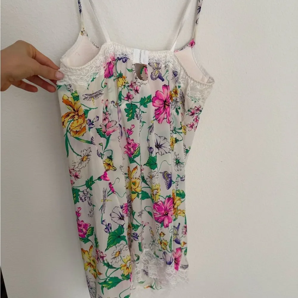 Vintage Victoria’s Secret Floral Butterfly Lace Babydoll Chemise Slip Dress 36B